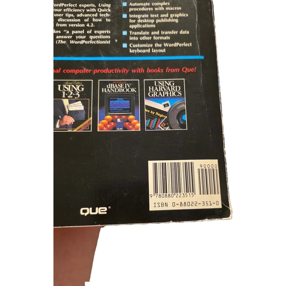 Using WordPerfect 5 Special Edition Que Book Stewart Vintage PC Software 1988